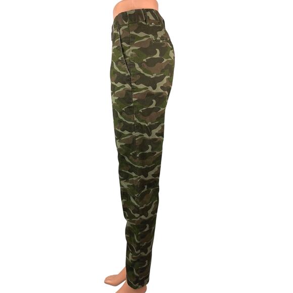Gap Women's Green Khakis Camouflage Camo Army Military Straight Pants Size M - Picture 2 of 6
